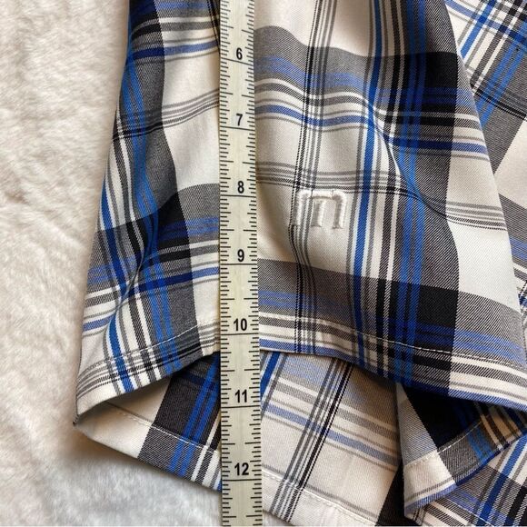 Travis Mathew Plaid White/Blue Golf Shorts Size 34 - Picture 13 of 13